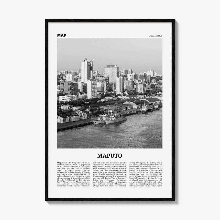 Maputo Print Black and White, Maputo Wall Art, Maputo Poster, Maputo Photo, Maputo Wall Decor, Mozambique, Lourenço, Marques, Africa