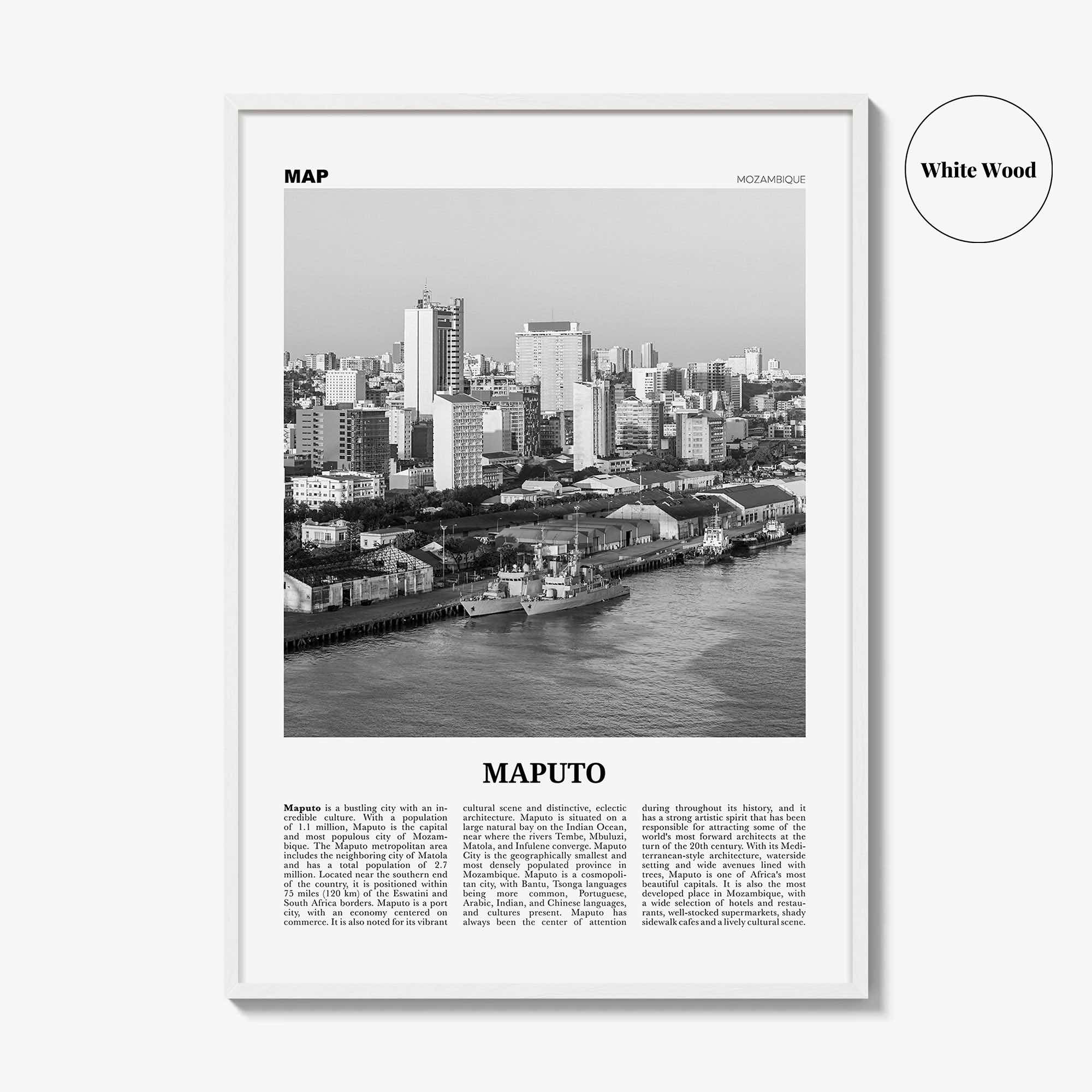 Maputo Print Black and White, Maputo Wall Art, Maputo Poster, Maputo Photo, Maputo Wall Decor, Mozambique, Lourenço, Marques, Africa
