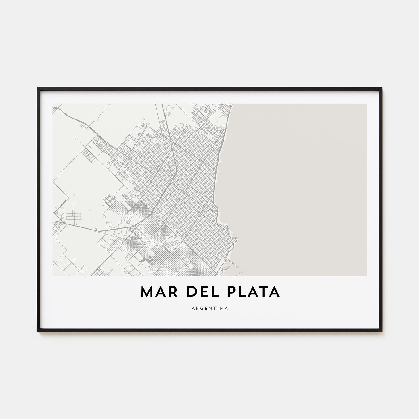 Mar del Plata Map Landscape Poster