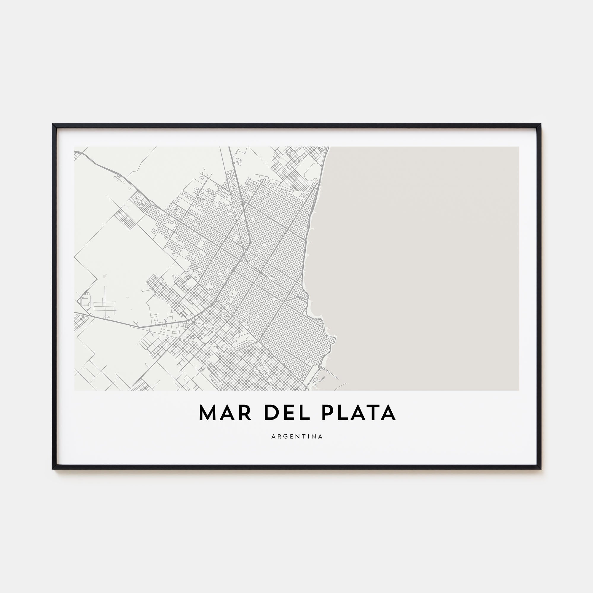 Mar del Plata Map Landscape Poster