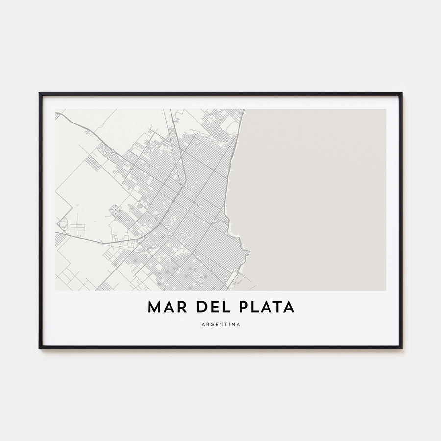 Mar del Plata Map Landscape Poster