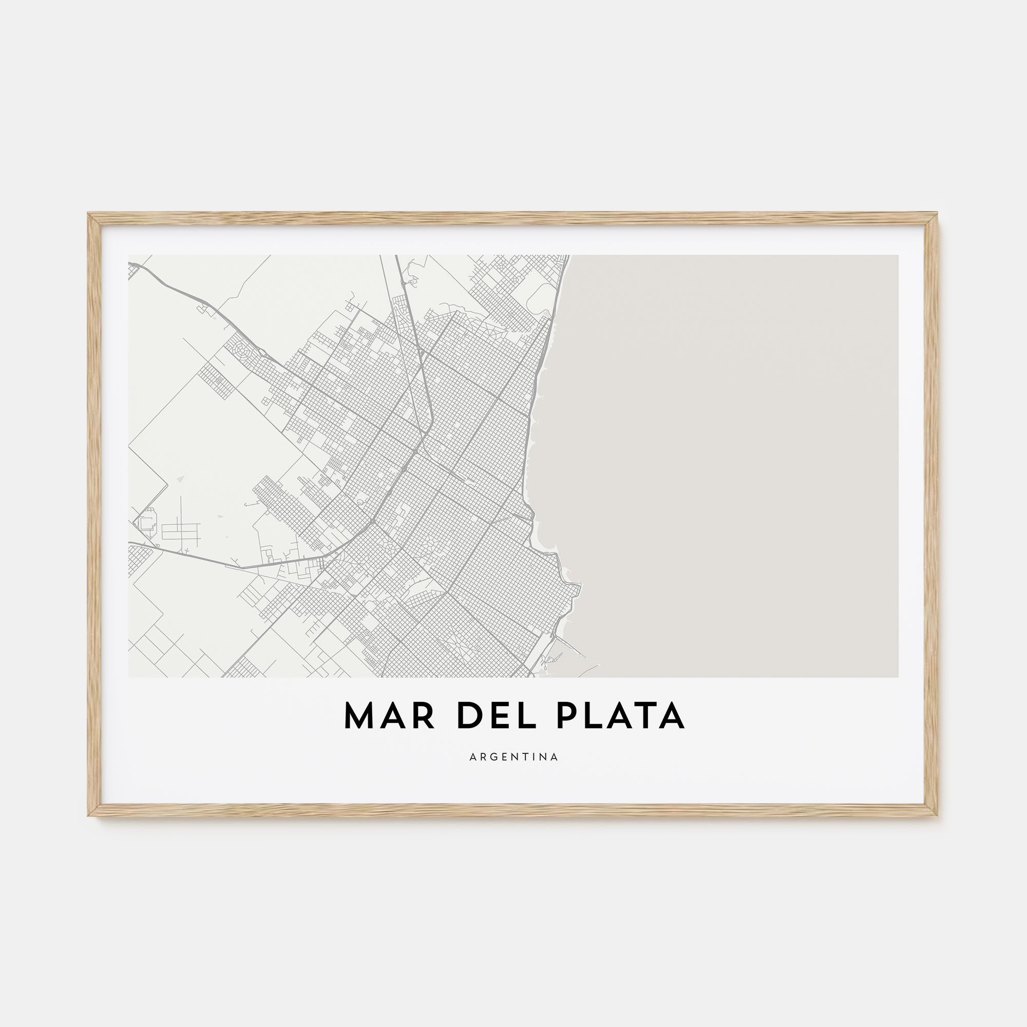 Mar del Plata Map Landscape Poster