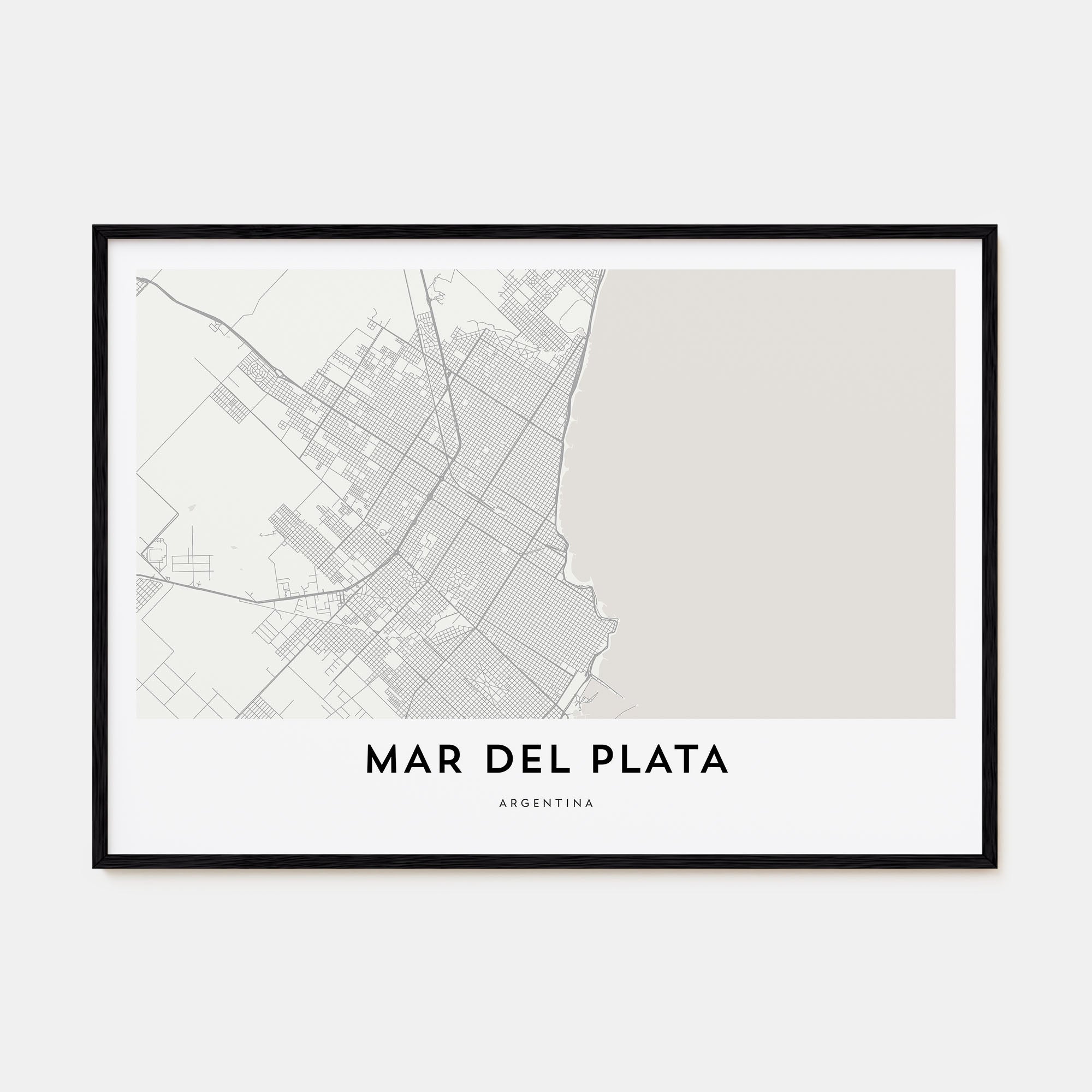 Mar del Plata Map Landscape Poster