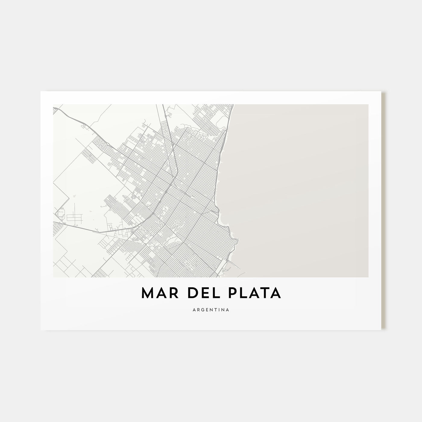 Mar del Plata Map Landscape Poster
