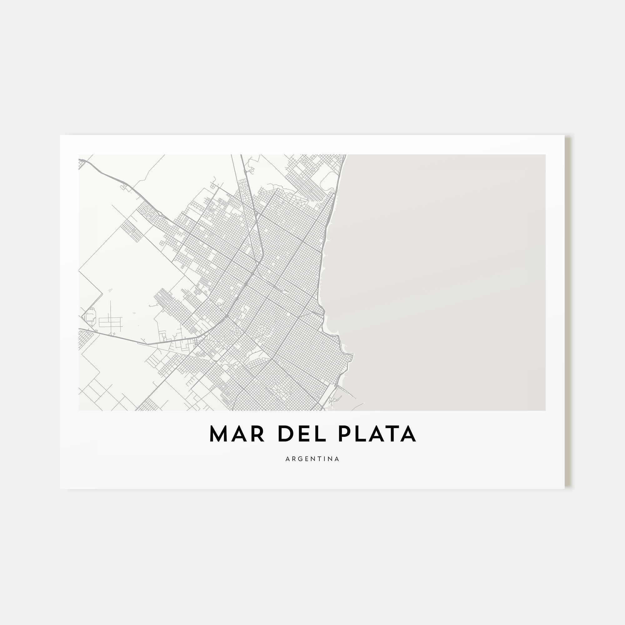 Mar del Plata Map Landscape Poster