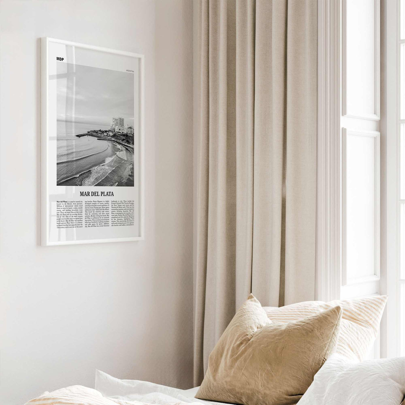 Mar del Plata Print Black and White, Mar del Plata Wall Art, Mar del Plata Poster, Mar del Plata Photo, Mar del Plata Map, Argentina