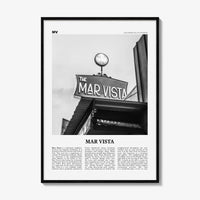Mar Vista Print Black and White, Mar Vista Wall Art, Mar Vista Poster, Mar Vista Photo, Mar Vista Wall Décor, Los Angeles, California, USA