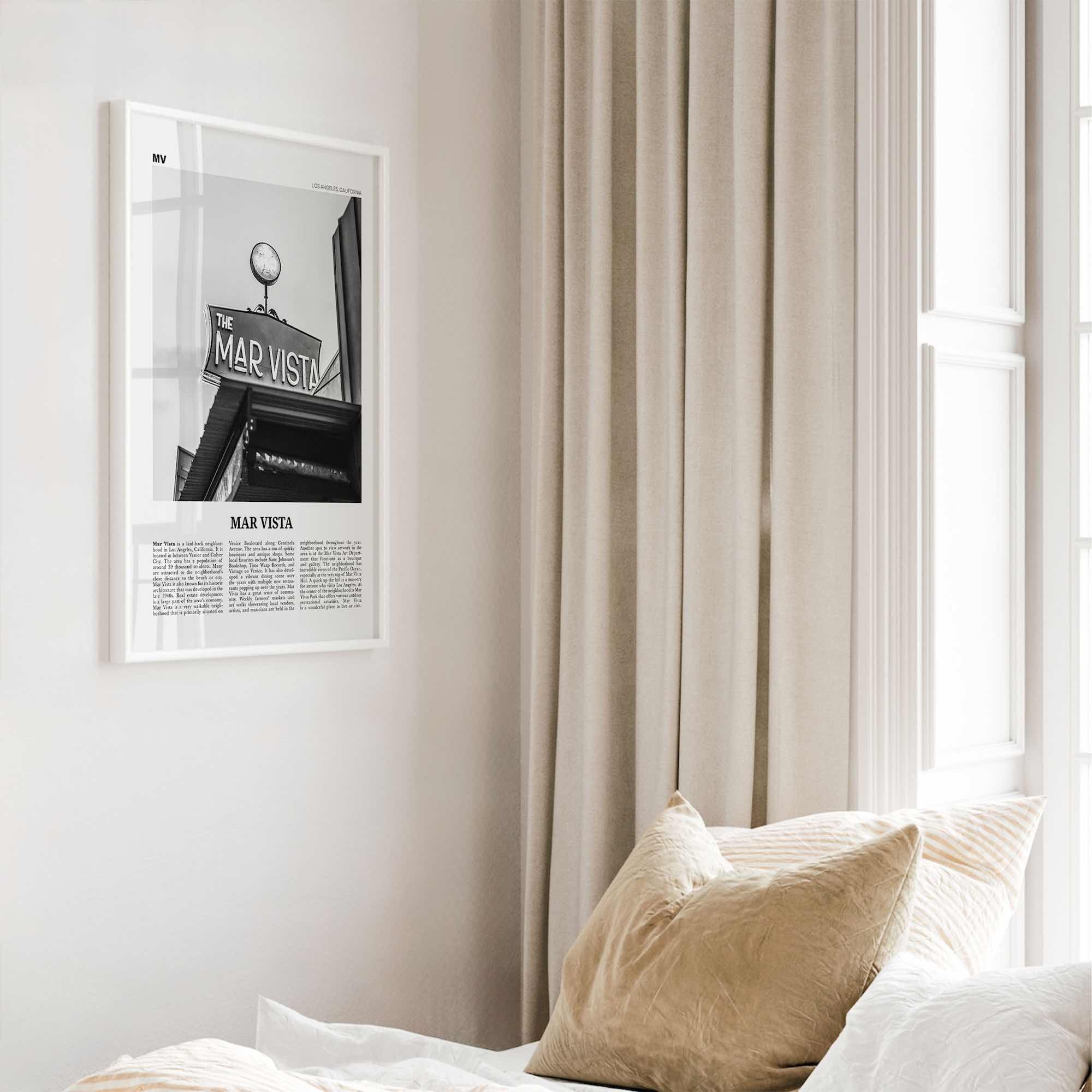 Mar Vista Print Black and White, Mar Vista Wall Art, Mar Vista Poster, Mar Vista Photo, Mar Vista Wall Décor, Los Angeles, California, USA