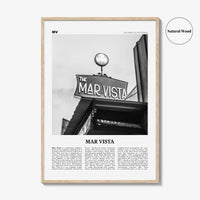 Mar Vista Print Black and White, Mar Vista Wall Art, Mar Vista Poster, Mar Vista Photo, Mar Vista Wall Décor, Los Angeles, California, USA