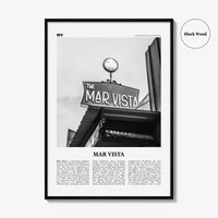 Mar Vista Print Black and White, Mar Vista Wall Art, Mar Vista Poster, Mar Vista Photo, Mar Vista Wall Décor, Los Angeles, California, USA