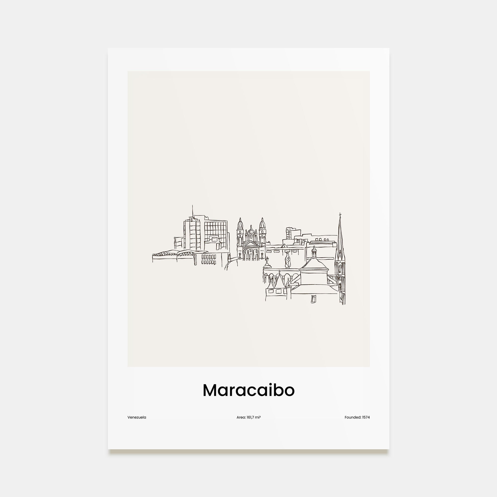 Maracaibo Drawn Poster