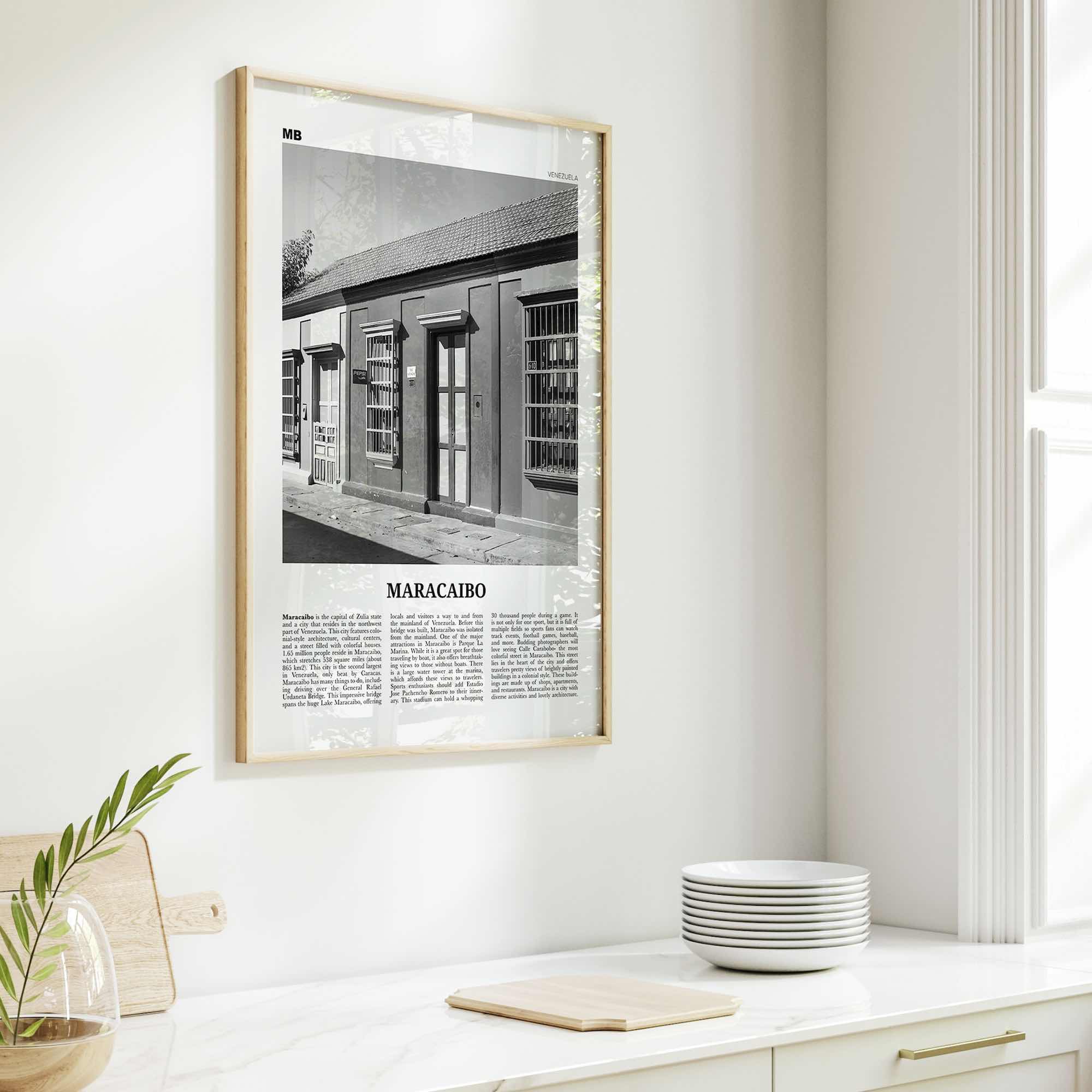 Maracaibo Print Black and White, Maracaibo Wall Art, Maracaibo Poster, Maracaibo Photo, Maracaibo Wall Décor, Maracaibo Map, Venezuela