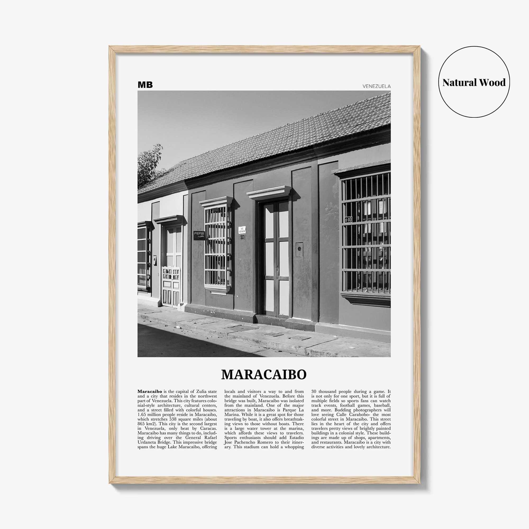 Maracaibo Print Black and White, Maracaibo Wall Art, Maracaibo Poster, Maracaibo Photo, Maracaibo Wall Décor, Maracaibo Map, Venezuela