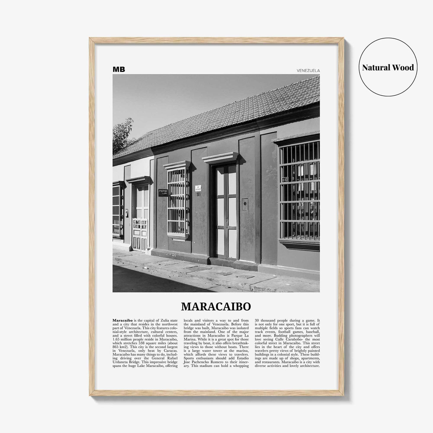 Maracaibo Print Black and White, Maracaibo Wall Art, Maracaibo Poster, Maracaibo Photo, Maracaibo Wall Décor, Maracaibo Map, Venezuela