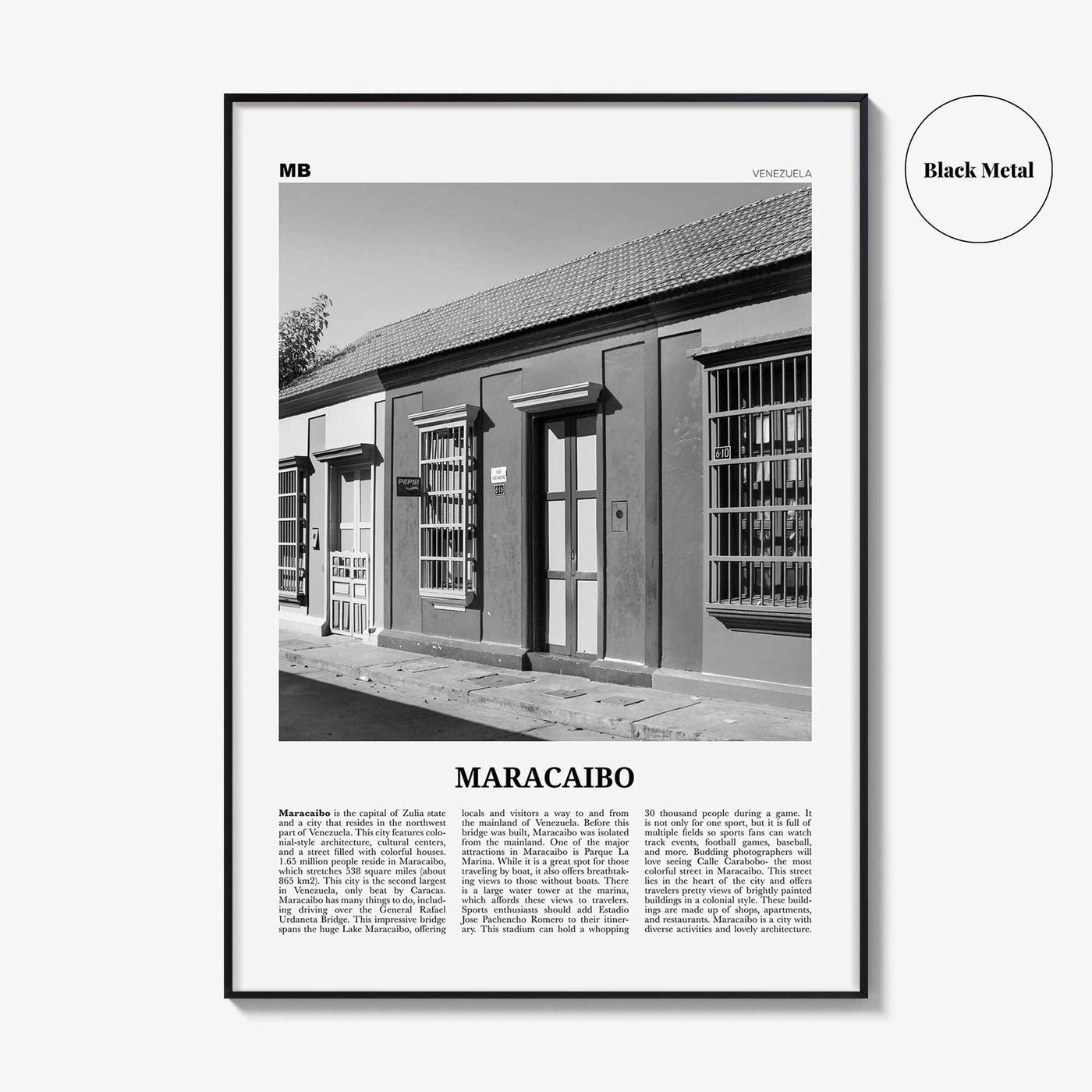 Maracaibo Print Black and White, Maracaibo Wall Art, Maracaibo Poster, Maracaibo Photo, Maracaibo Wall Décor, Maracaibo Map, Venezuela