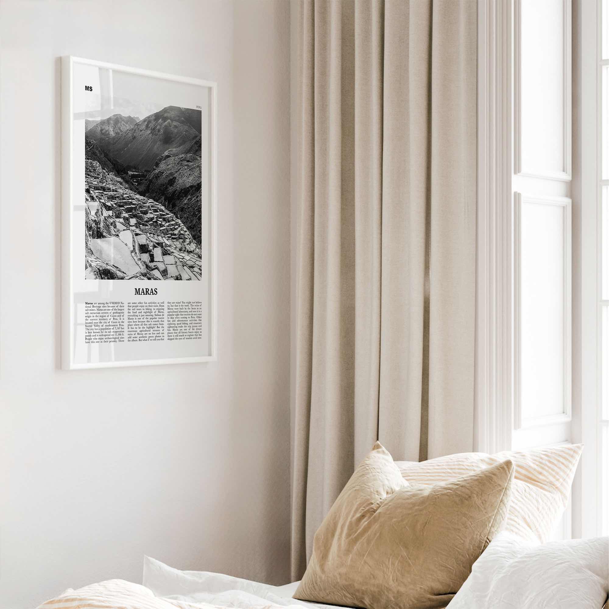 Maras Print Black and White, Maras Wall Art, Maras Poster, Maras Photo, Maras Wall Décor, Maras Map, Peru