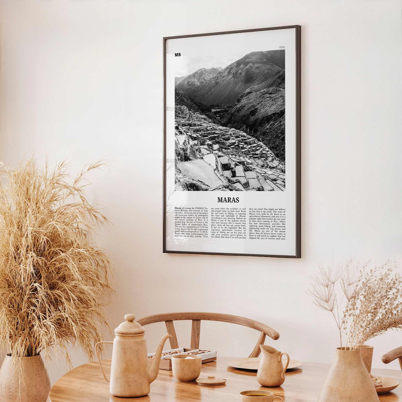 Maras Print Black and White, Maras Wall Art, Maras Poster, Maras Photo, Maras Wall Décor, Maras Map, Peru