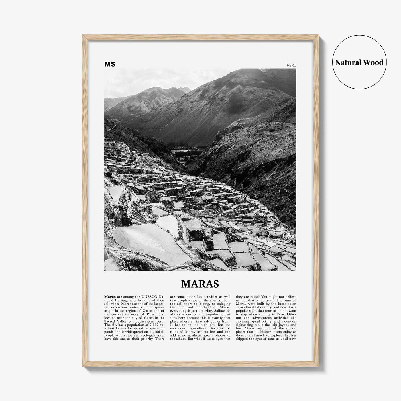 Maras Print Black and White, Maras Wall Art, Maras Poster, Maras Photo, Maras Wall Décor, Maras Map, Peru