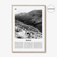 Maras Print Black and White, Maras Wall Art, Maras Poster, Maras Photo, Maras Wall Décor, Maras Map, Peru