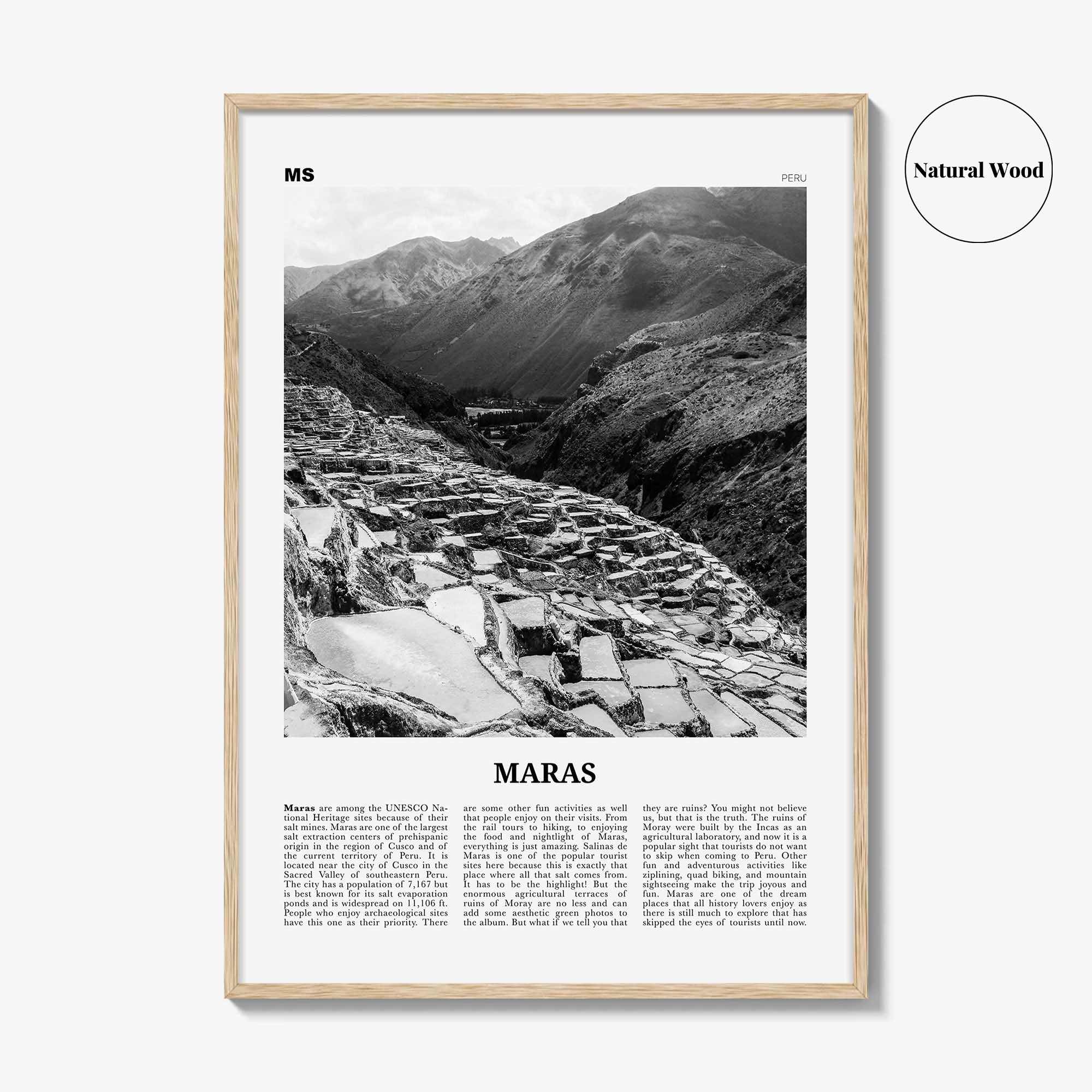Maras Print Black and White, Maras Wall Art, Maras Poster, Maras Photo, Maras Wall Décor, Maras Map, Peru