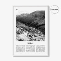 Maras Print Black and White, Maras Wall Art, Maras Poster, Maras Photo, Maras Wall Décor, Maras Map, Peru