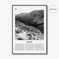 Maras Print Black and White, Maras Wall Art, Maras Poster, Maras Photo, Maras Wall Décor, Maras Map, Peru