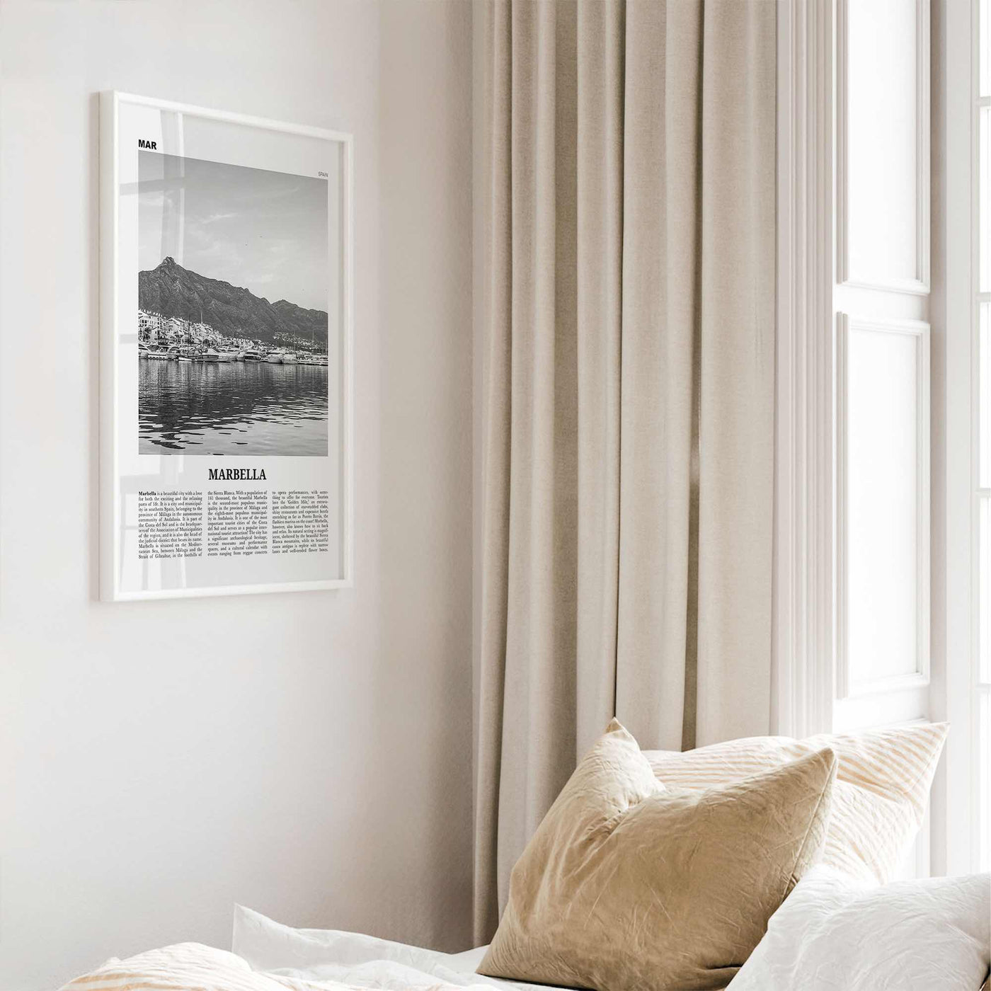 Marbella Print Black and White, Marbella Wall Art, Marbella Poster, Marbella Photo, Marbella Wall Decor, Andalusia, Spain, España, Europe