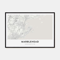 Marblehead Map Landscape Poster