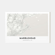 Marblehead Map Landscape Poster