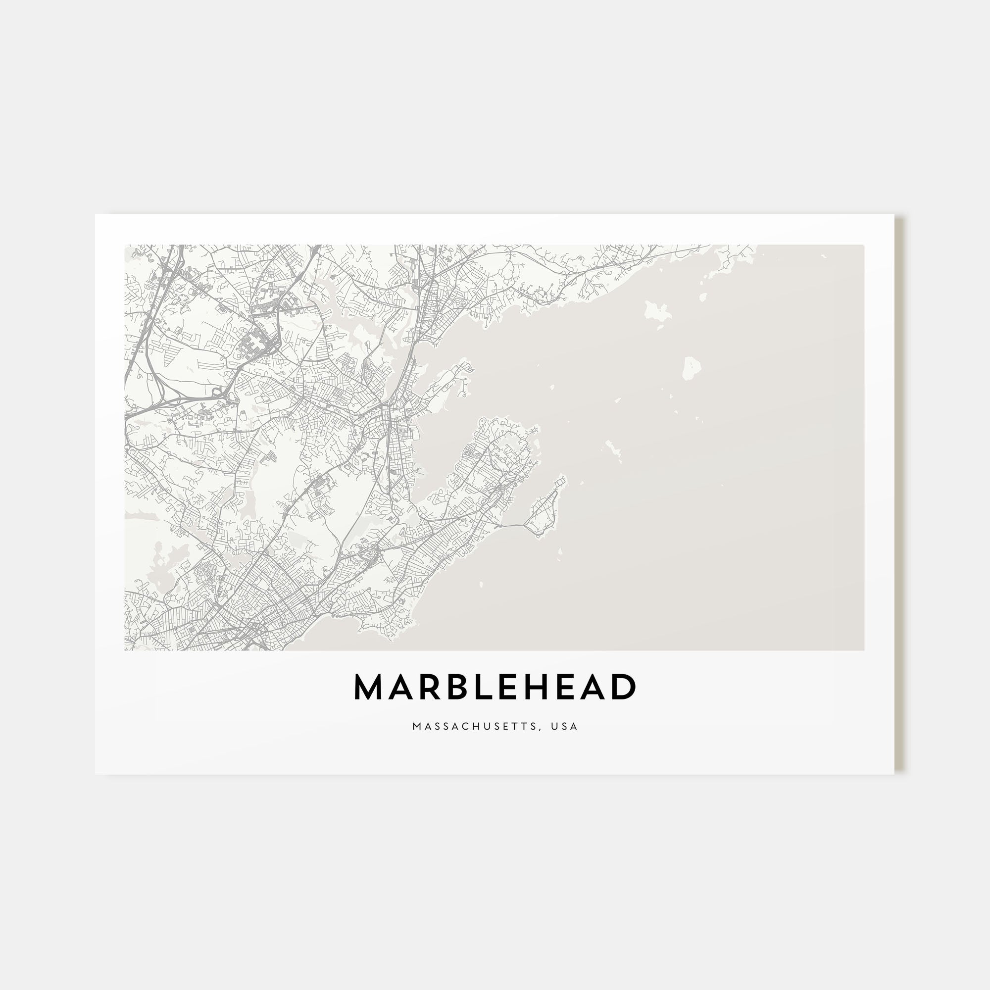 Marblehead Map Landscape Poster