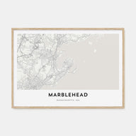 Marblehead Map Landscape Poster