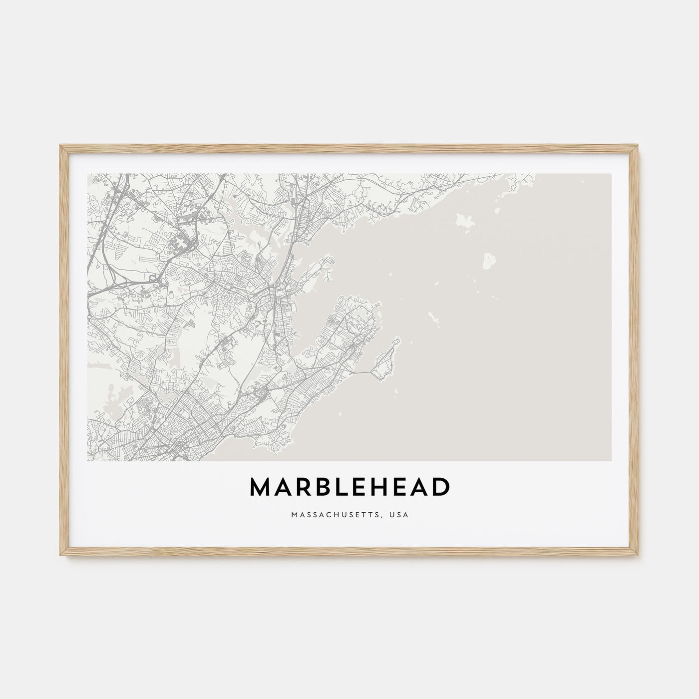 Marblehead Map Landscape Poster