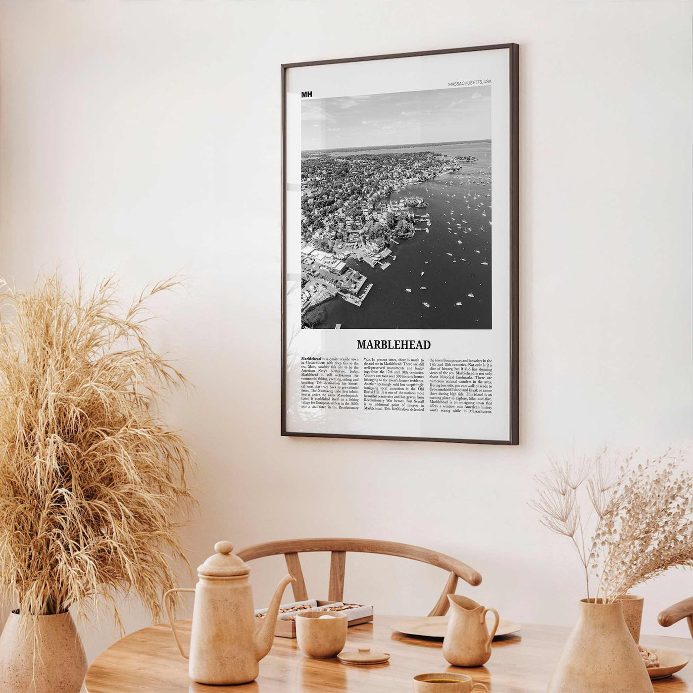 Marblehead Print Black and White, Marblehead Wall Art, Marblehead Poster, Marblehead Photo, Marblehead Map, Marblehead Decor, Massachusetts
