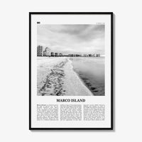 Marco Island Print Black and White, Marco Island Wall Art, Marco Island Poster, Marco Island Photo, Marco Island Map, Florida, USA