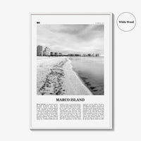 Marco Island Print Black and White, Marco Island Wall Art, Marco Island Poster, Marco Island Photo, Marco Island Map, Florida, USA
