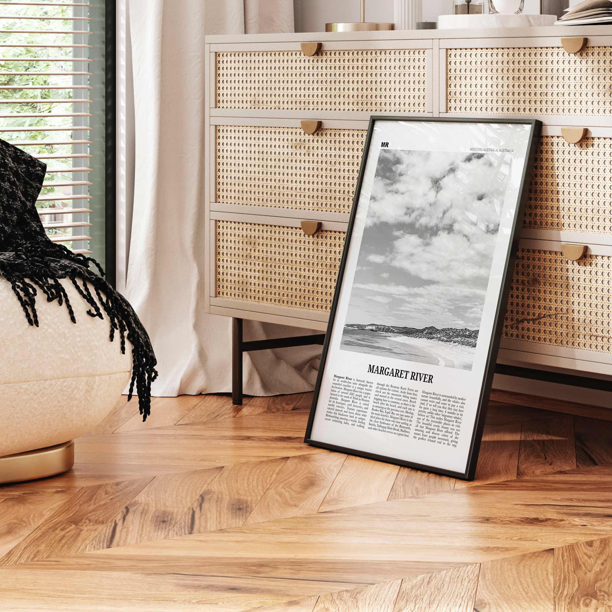 Margaret River Print Black and White, Margaret River Wall Art, Margaret River Poster, Margaret River Photo, Margaret River Décor, Australia