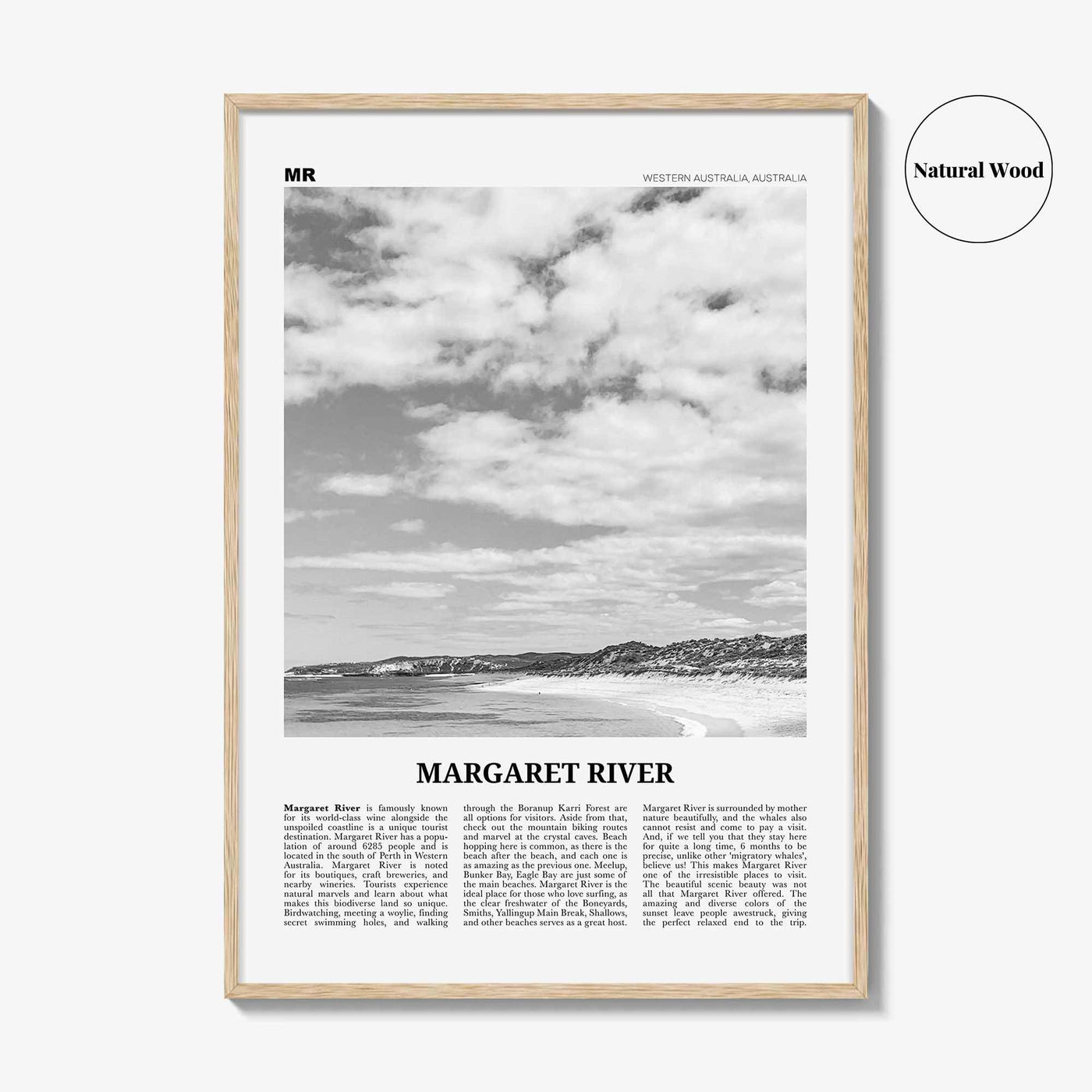 Margaret River Print Black and White, Margaret River Wall Art, Margaret River Poster, Margaret River Photo, Margaret River Décor, Australia