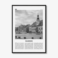 Maribor Print Black and White, Maribor Wall Art, Maribor Poster, Maribor Photo, Maribor Wall Décor, Maribor Map, Slovenia
