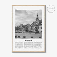 Maribor Print Black and White, Maribor Wall Art, Maribor Poster, Maribor Photo, Maribor Wall Décor, Maribor Map, Slovenia