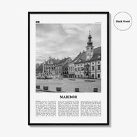 Maribor Print Black and White, Maribor Wall Art, Maribor Poster, Maribor Photo, Maribor Wall Décor, Maribor Map, Slovenia