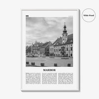 Maribor Print Black and White, Maribor Wall Art, Maribor Poster, Maribor Photo, Maribor Wall Décor, Maribor Map, Slovenia