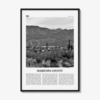 Maricopa County Print Black and White, Maricopa County Wall Art, Maricopa County Poster, Maricopa Photo, Maricopa Wall Décor, Maricopa Map