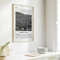 Maricopa County Print Black and White, Maricopa County Wall Art, Maricopa County Poster, Maricopa Photo, Maricopa Wall Décor, Maricopa Map