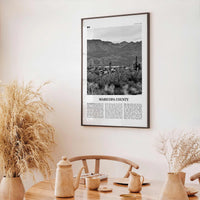Maricopa County Print Black and White, Maricopa County Wall Art, Maricopa County Poster, Maricopa Photo, Maricopa Wall Décor, Maricopa Map