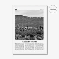 Maricopa County Print Black and White, Maricopa County Wall Art, Maricopa County Poster, Maricopa Photo, Maricopa Wall Décor, Maricopa Map