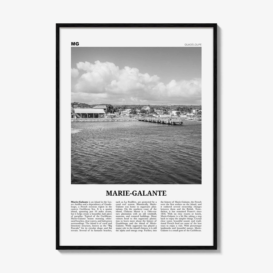 Marie Galante Print Black and White, Marie-Galante Art, Marie-Galante Poster, Marie-Galante Photo, Marie-Galante Décor, Marie-Galante Map