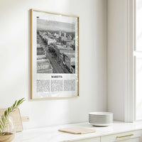 Marietta Print Black and White, Marietta Wall Art, Marietta Poster, Marietta Photo, Marietta Wall Décor, Marietta Map, Ohio, USA