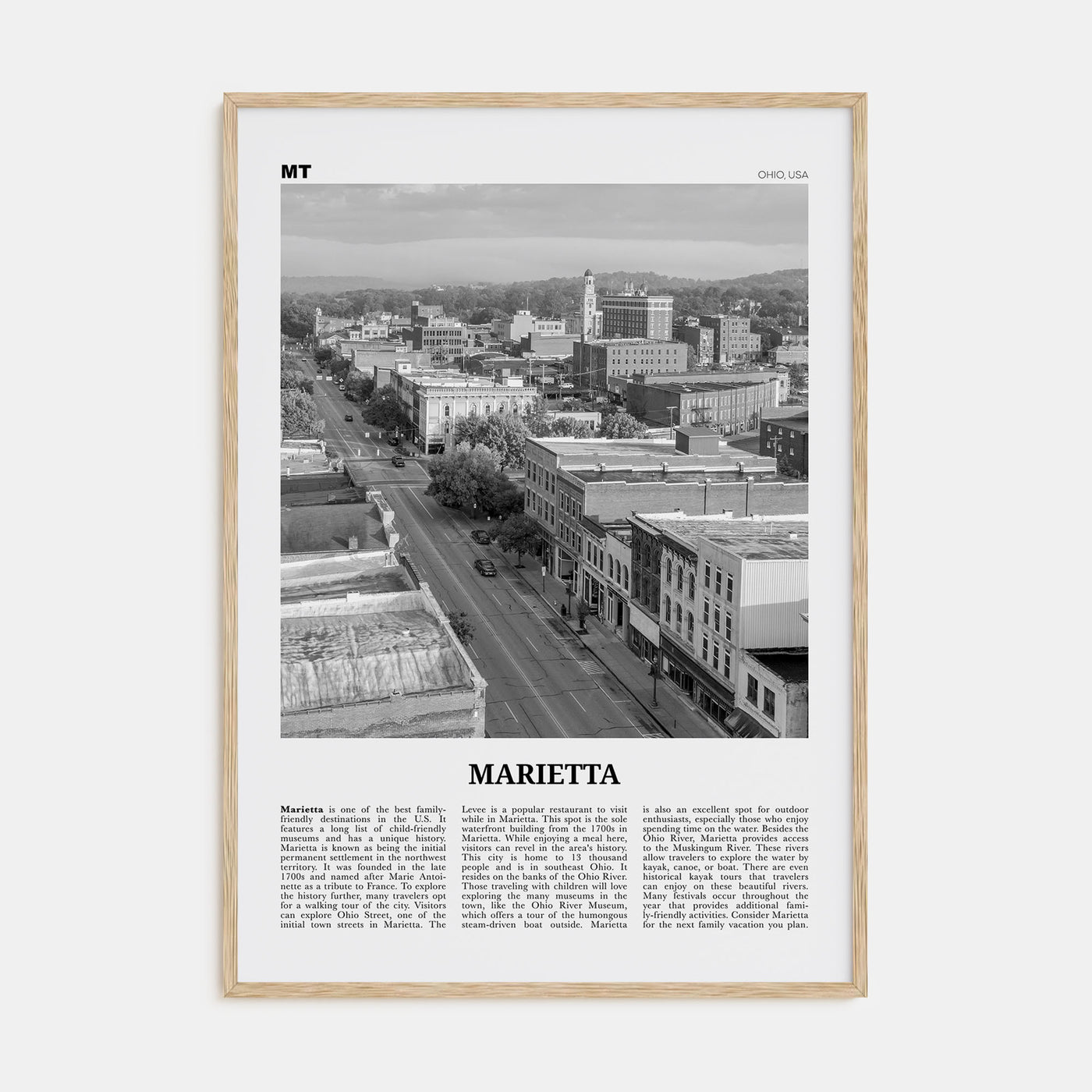 Marietta Travel B&W Poster