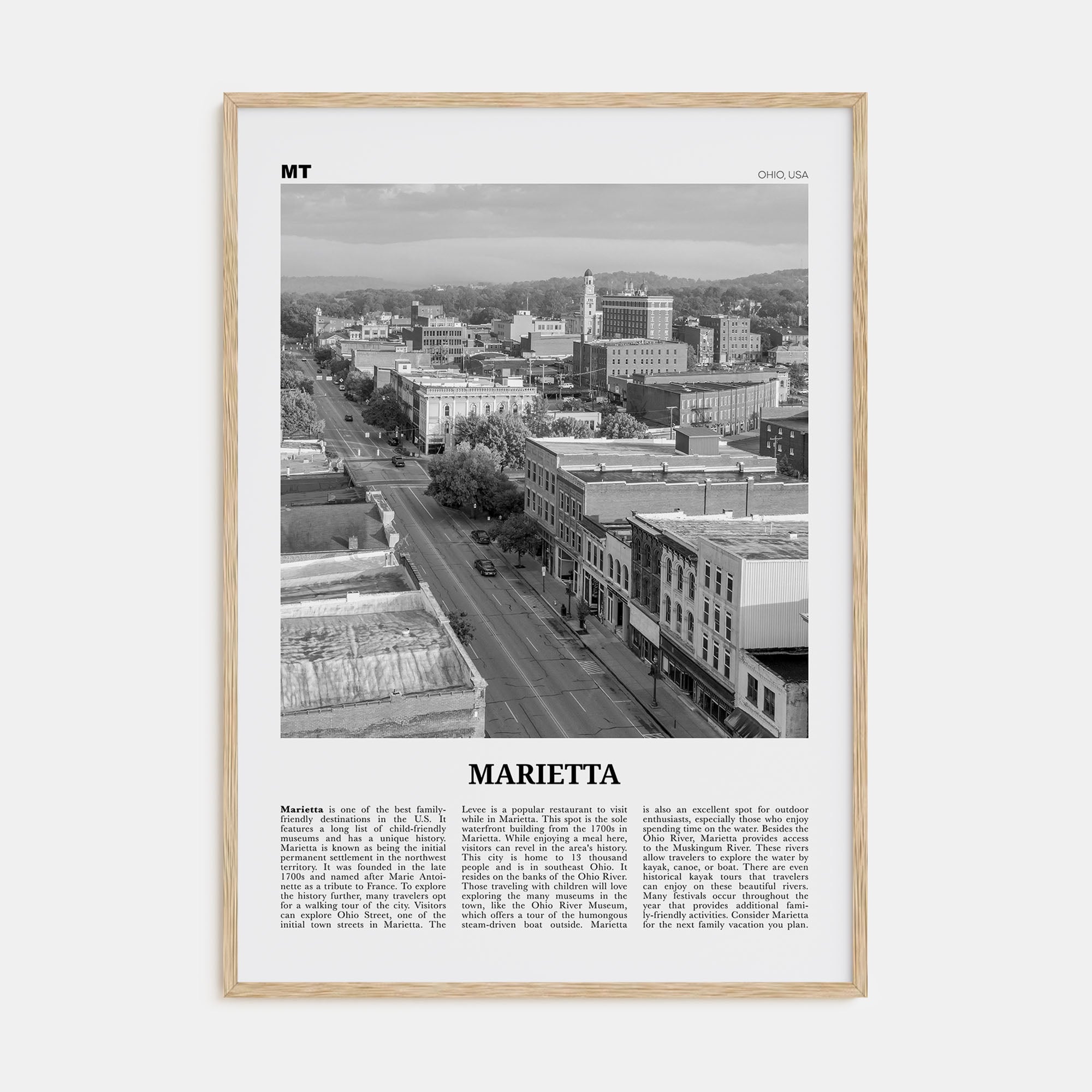 Marietta Travel B&W Poster