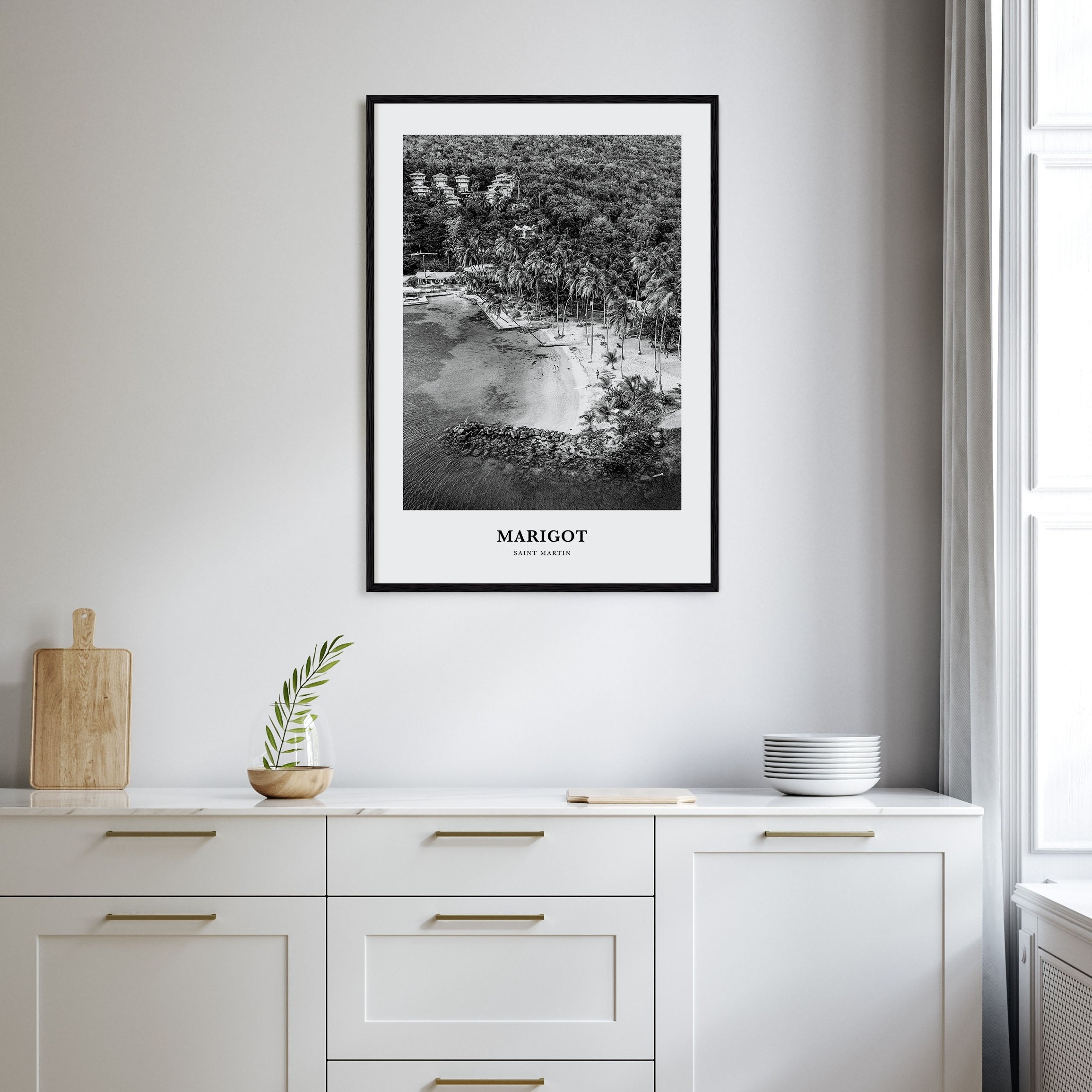 Marigot Portrait B&W Poster